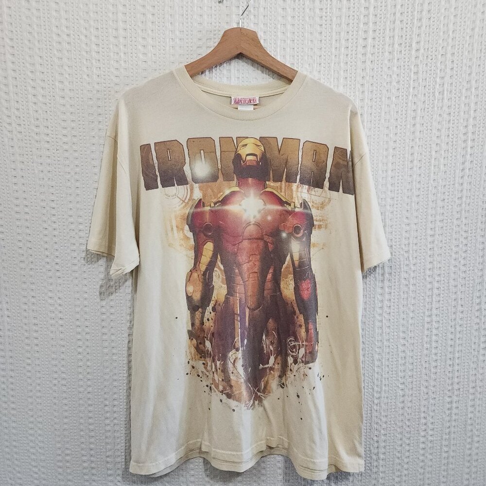 Vintage Y2K The Invincible Iron Man Graphic Movie Promo Tee Shirt Size X-Large